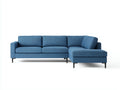 Divano angolare in tessuto 276×162×83 cm - blu - chaise longue per soggiorno
