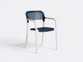 Sedia da relax all'aperto 57×60×82 cm - bianco e blu - con braccioli per balcone