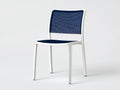 Sedia da relax all'aperto 55×59×84 cm - bianco e blu - design leggero per balcone