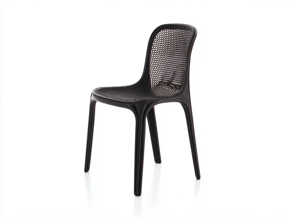 Sgabello da bar 52×55×85 cm - polipropilene Nero traforato - con schienale per balcone