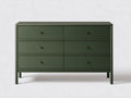 Cassettiera in legno 140×45×85 cm - verde scuro - stile moderno per camera da letto