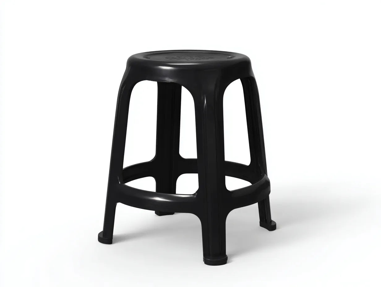 Sgabello da bar 38×38×62 cm - plastica nera - design compatto per balcone