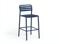 Sgabello da bar 49×51×104 cm - acciaio Blu - con poggiapiedi per balcone