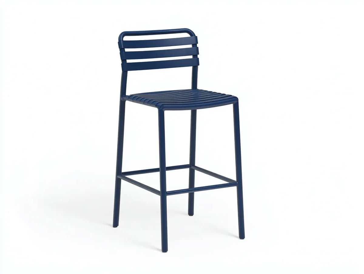 Sgabello da bar 49×51×104 cm - acciaio Blu - con poggiapiedi per balcone