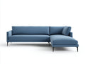Divano angolare in tessuto 282×158×84 cm - blu chiaro - chaise longue per soggiorno
