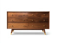 Cassettiera 150×45×78 cm - legno marrone - stile metà secolo per camera da letto