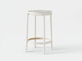 Sgabello da bar 43×43×76 cm - metallo Bianco e vetro Trasparente - con poggiapiedi per balcone