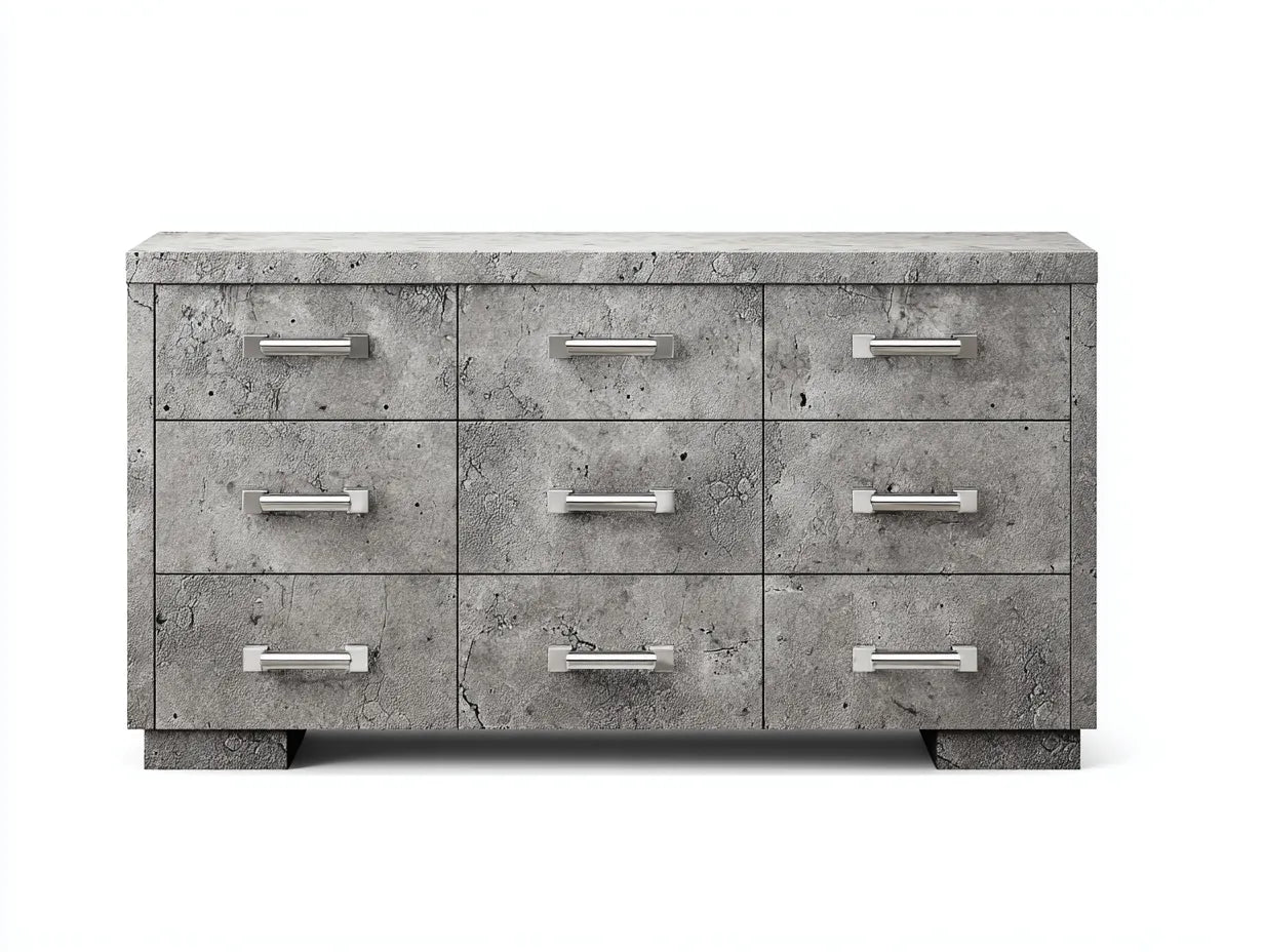 Mobile contenitore 180×45×85 cm – finitura grigio pietra – stile moderno per camera da letto
