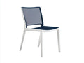 Sedia da relax all'aperto 58×57×80 cm - polipropilene Bianco e Blu - con braccioli per balcone