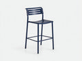 Sgabello da bar 49×52×99 cm - metallo blu - seduta curva per balcone