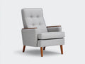 Poltrona reclinabile in tessuto 78×82×100 cm - grigio chiaro e marrone - stile moderno per soggiorno