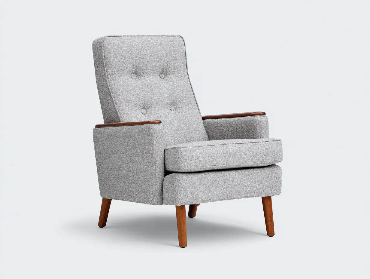 Poltrona reclinabile in tessuto 78×82×100 cm - grigio chiaro e marrone - stile moderno per soggiorno