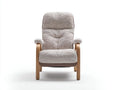 Poltrona reclinabile 74×82×105 cm - tessuto Beige e legno Naturale - comfort per soggiorno