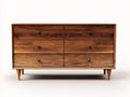 Cassettiera in legno 140×45×85 cm - marrone e oro - stile moderno per camera da letto