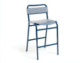 Sgabello da bar 52×54×101 cm - metallo blu e intreccio bianco - stile moderno per terrazza