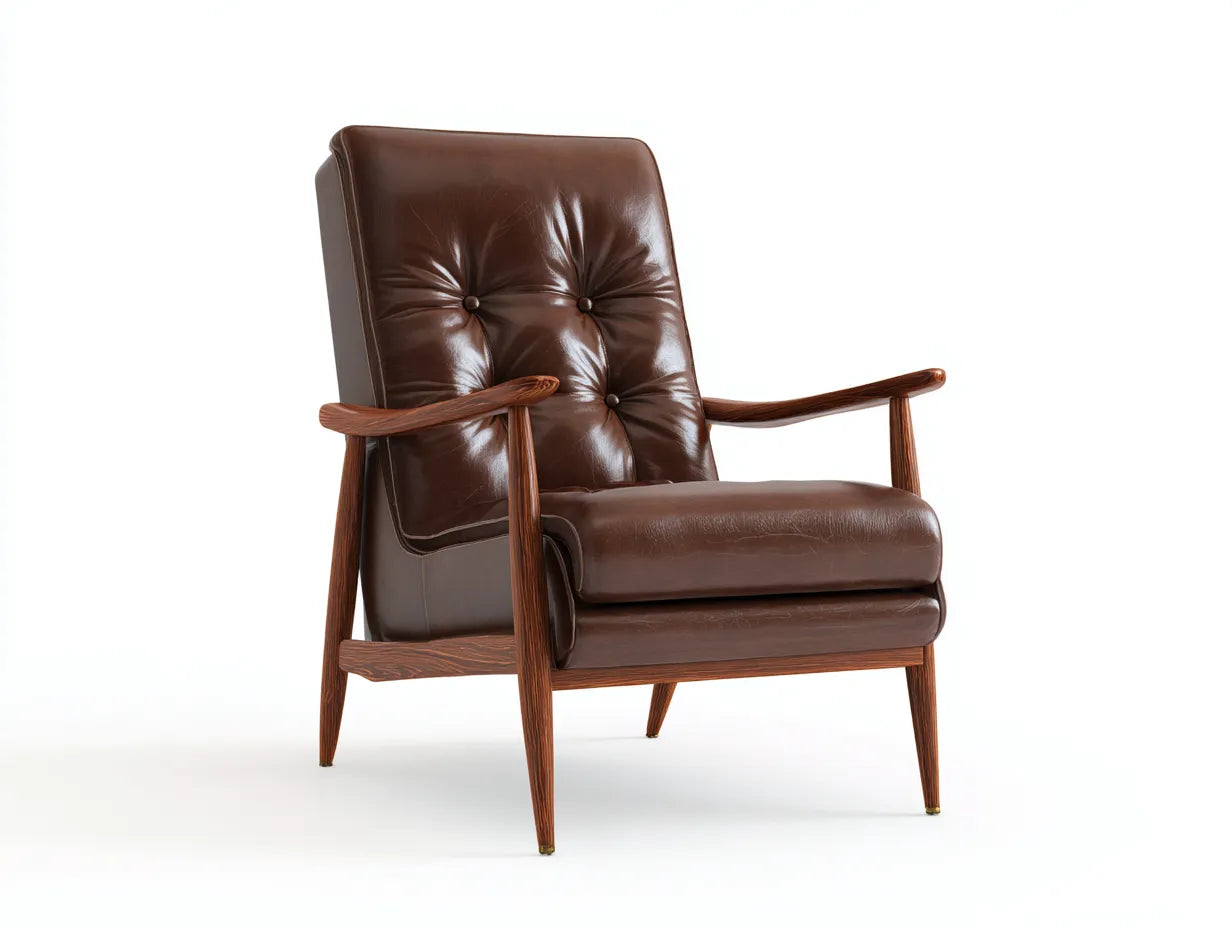 Poltrona reclinabile 76×84×96 cm - similpelle marrone e legno - stile classico per soggiorno