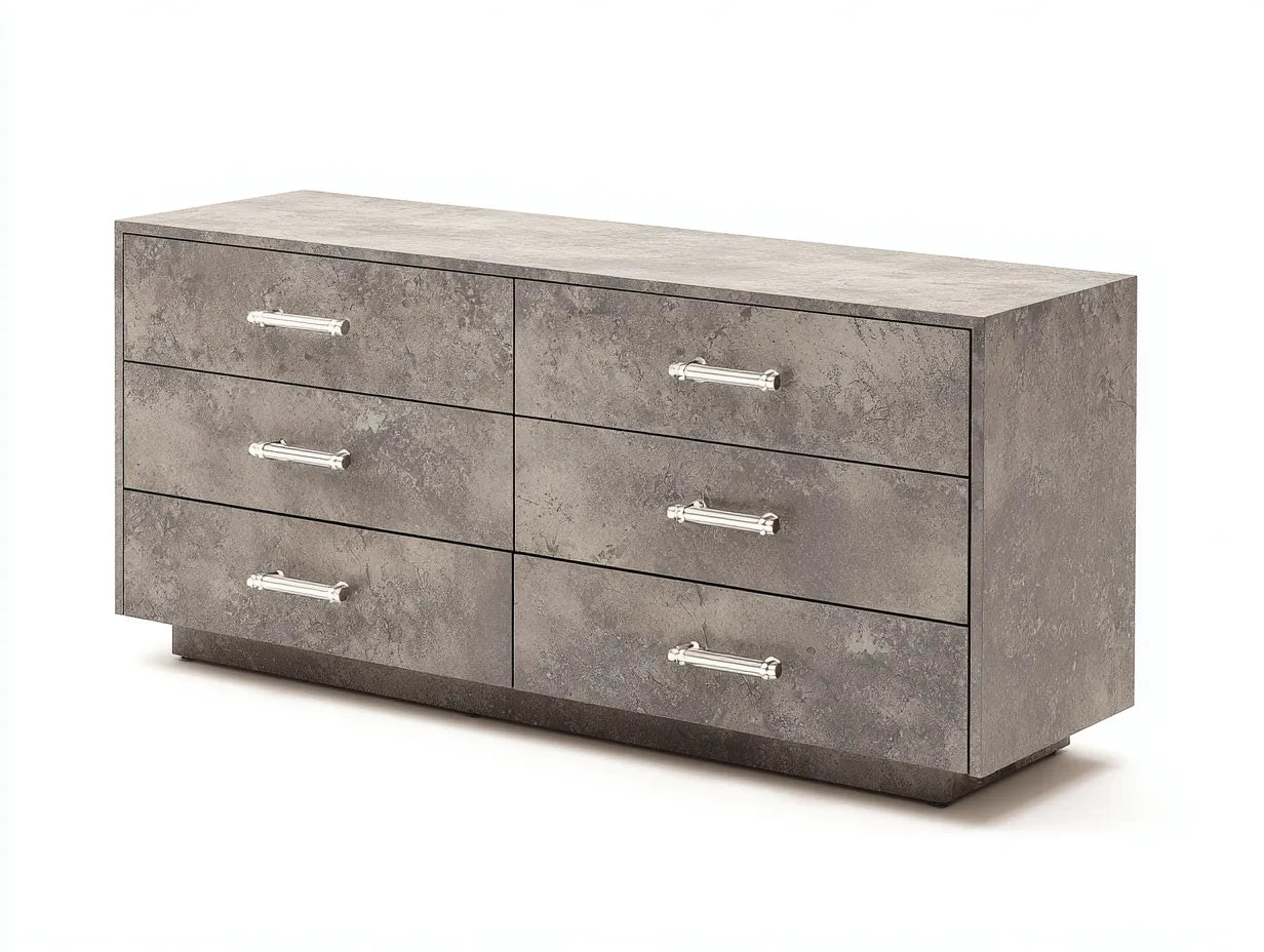 Cassettiera 150×45×80 cm - grigio - contenitore moderno per camera da letto