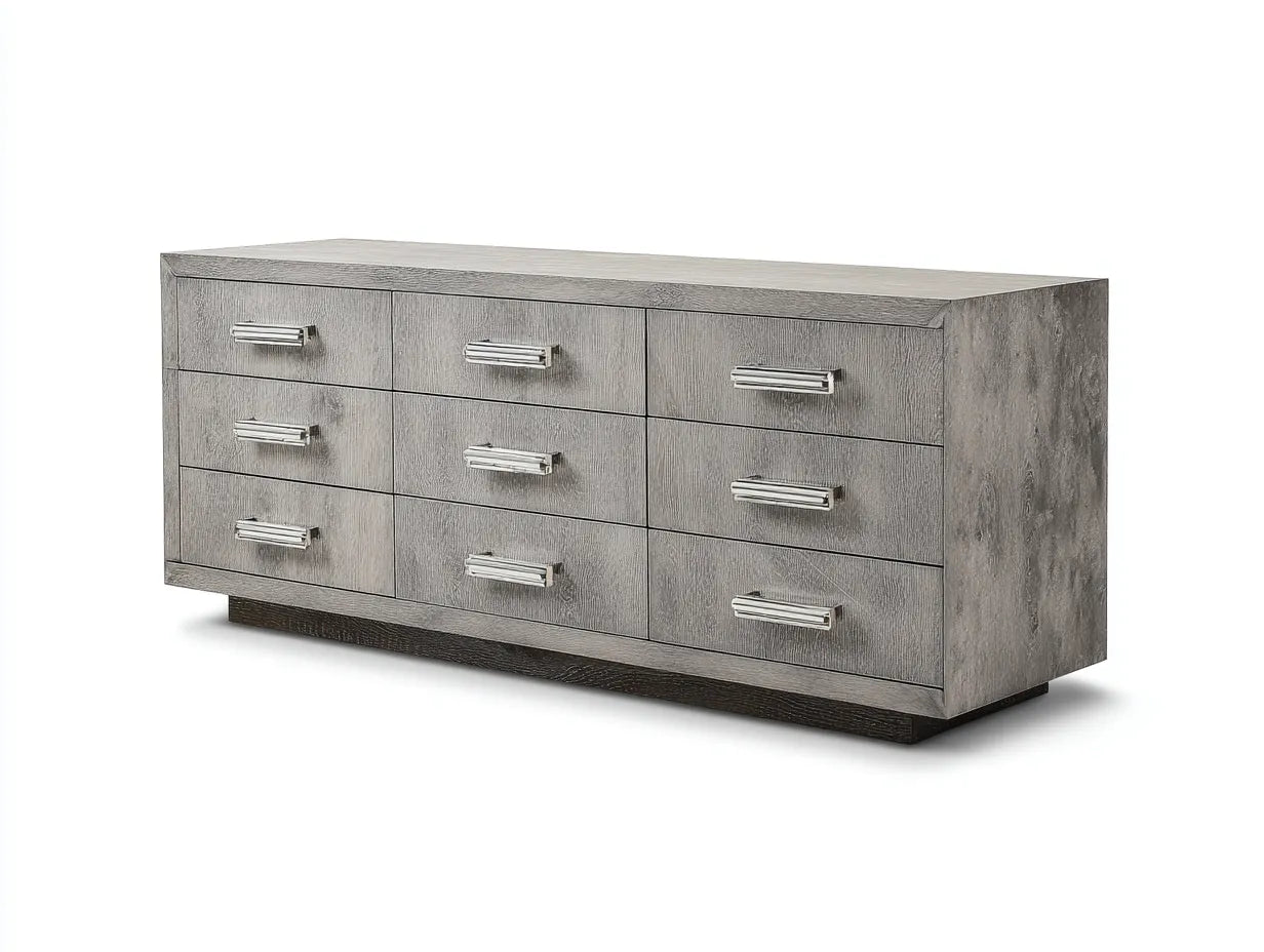 Cassettiera 160×48×78 cm - legno grigio - design moderno per camera da letto