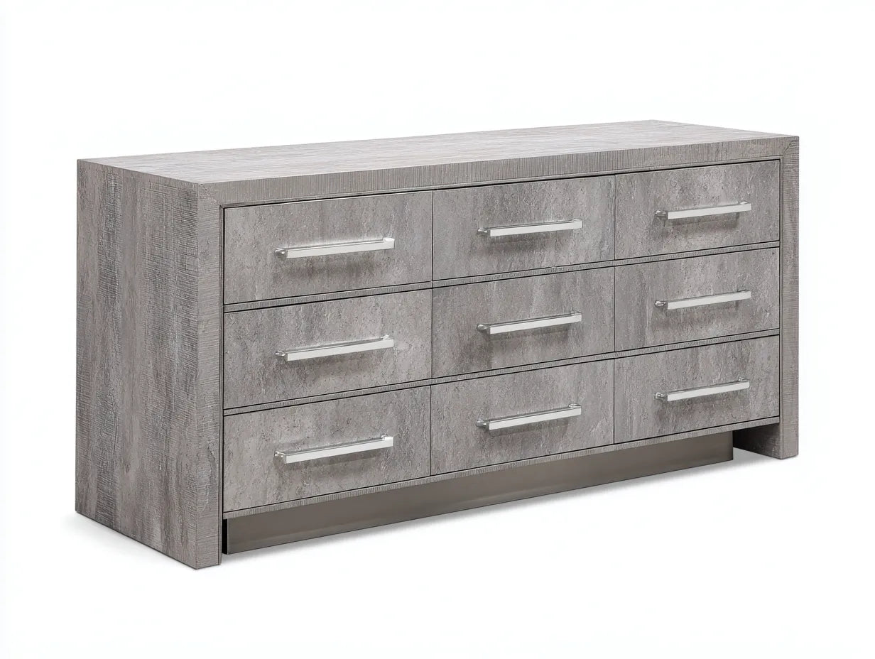 Cassettiera da camera in legno 160×45×82 cm - grigio chiaro - contenitore moderno