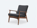 Poltrona reclinabile 72×80×84 cm - tessuto grigio e legno marrone - stile nordico per soggiorno