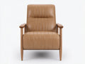 Poltrona reclinabile 74×82×98 cm - marrone chiaro e legno - comfort imbottito per soggiorno