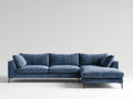 Canapé in tessuto 268×158×85 cm - blu e nero - stile moderno per soggiorno