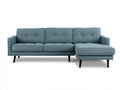 Canapé in tessuto 255×155×86 cm - azzurro e nero - stile moderno per soggiorno